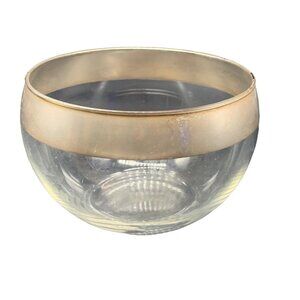 Vintage, 1960s Dorothy Thorpe? Silver Rim Sm Fruit Dessert Dip Bowl 3 1/4" Round